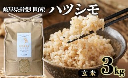 【ふるさと納税】自然尊重で育てた安全な美味しい自然米ハツシモ（玄米）3kg