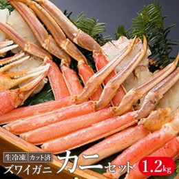 【ふるさと納税】生冷凍 カット済 ずわい蟹 カニセット 1.2kg【03058a】 