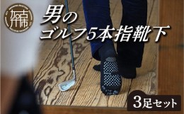 【ふるさと納税】男のゴルフ5本指靴下3足セット