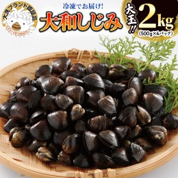 【ふるさと納税】大和 しじみ 2kg (500g×４) 大玉 冷凍 砂抜き済 大洗町 ブランド認証品 三大産地 涸沼産 レシピ付 シジミ 蜆