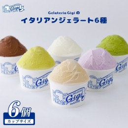 【ふるさと納税】ジェラテリアGigiのイタリアンジェラート６種(Gigiのおまかせ1種入り）【カップサイズ6個】【430032】