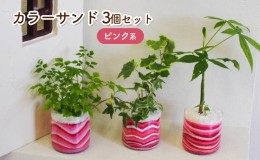 【ふるさと納税】カラーサンド 3個 セット ピンク系 植物 インテリア ガーデン