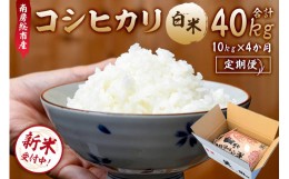 【ふるさと納税】【定期便】【令和5年産】南房総市産コシヒカリ40kg（定期便10？×4カ月）　 mi0018-0018