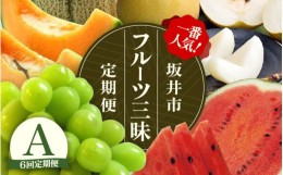 【ふるさと納税】【先行予約】【定期便 6回コース】 坂井市フルーツ三昧！！定期便A【2024年6月上旬以降順次発送開始予定】【定期便 くだ