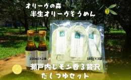 【ふるさと納税】オリーヴの森　半生オリーヴそうめんと瀬戸内レモン香る贅沢だしつゆセット