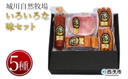 【ふるさと納税】＜城川自然牧場 いろいろな味セット 5種＞ サラミ ベーコン 粗挽きウインナー ペッパーウインナー 豚肉 牛肉 国産 加工