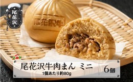 【ふるさと納税】「つや姫」玄米こめ粉使用 尾花沢牛肉まんミニ 6個入り 冷凍 160H