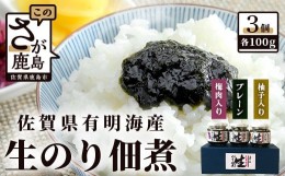 【ふるさと納税】A-2 日本一の佐賀海苔「生のり佃煮」３個セット