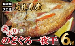 【ふるさと納税】島根県沖！大ぶり「のどぐろ一夜干し」（６尾）【1尾あたり176〜200g のどぐろ干物 無添加 天日塩 魚介類 魚 ノドグロ 