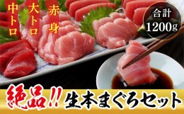 【ふるさと納税】【冷蔵・指定日着可】絶品！生本マグロセット　大トロ 400g + 中トロ 400g + 赤身 400g（すべて柵どり）