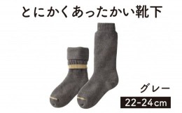 【ふるさと納税】「とにかくあったかい靴下 女性用（22〜24cm）」【グレー】くつ下 くつした 室内用靴下 レディース 保温 保湿 山忠