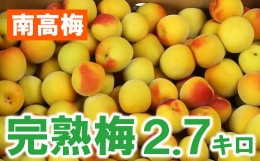 【ふるさと納税】ひらそ農園の完熟梅 2.7kg 梅 南高梅 完熟梅 梅干し 梅酒 梅干 梅シロップ 梅ジャム 2キロ 数量限定 先行予約 6月 ＜004