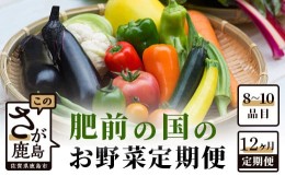 【ふるさと納税】【野菜ソムリエ選定】肥前の国のお野菜12ヶ月定期便 J-14  