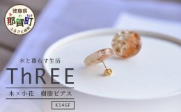 【ふるさと納税】木×小花　樹脂ピアス　TR-11-2