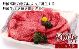 【ふるさと納税】丹波牛 すき焼き 500g 3~4人前 国産和牛 【 国産牛 すき焼き 丹波牛 赤身 霜降り 500g 3~4人前 】　[025IZ003]