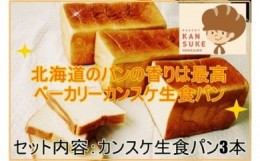 【ふるさと納税】そのままでしっとりモチモチおいしい生食パン！北海道産小麦の生食パン3本セット【19115】