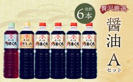 【ふるさと納税】【贅沢厳選】醤油6本 Aセット 1L×6本 九州醤油  薄口 刺身醤油 旨口