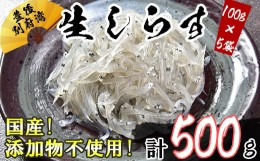 【ふるさと納税】国産！添加物不使用！豊後別府湾生しらす500g（100g×5パック）＜108-029_5＞