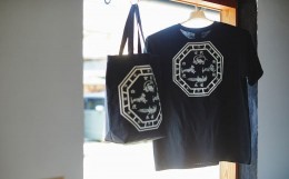 【ふるさと納税】キトラ四神トートバッグ（黒）＆Tシャツ（黒・Lサイズ）セット