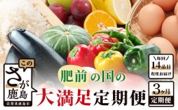 【ふるさと納税】【３ヶ月お届け】肥前の国の農産物 大満足 定期便 【 野菜 卵 米 果物 新鮮 セット 詰め合わせ 定期便 産地直送 肥前 】