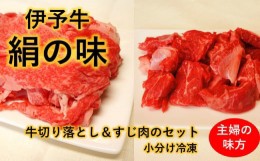 【ふるさと納税】★日常のおかずに★ 伊予牛絹の味 牛切り落とし  牛すじ肉 セット (冷凍)