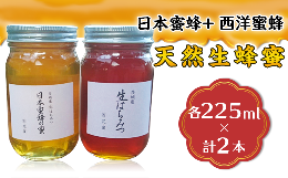 【ふるさと納税】天然生蜂蜜（日本蜜蜂と西洋蜜蜂）【ハチミツ 蜂蜜 はちみつ 生蜂蜜 蜂 お菓子 瓶タイプ 砂糖 甘い 濃厚】