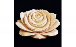 【ふるさと納税】つげ細工 ブローチ(薔薇)　約8cm×6.5cm【1116498】