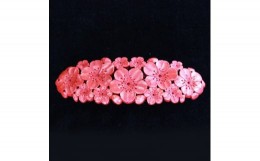 【ふるさと納税】つげ細工 バレッタ(桜/拭き漆仕上げ) 約11cm×3.5cm【1116509】