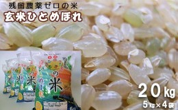 【ふるさと納税】玄米ひとめぼれ 「残留農薬０の米?」 20kg（5kg×4袋） 【720】