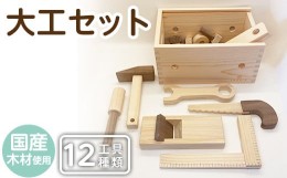 【ふるさと納税】a548 姶良市産木材使用！IKONIH大工セット(工具12種類)ごっこ遊びができる木製で本物そっくりの大工道具が入ったアイコ