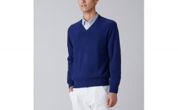 【ふるさと納税】日本製 カシミヤ100% Vセーター ブルー Sサイズ [2601]