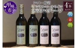 【ふるさと納税】【ノンアルコールワイン】カツヌマグレープ赤白・計4本セット B2-704