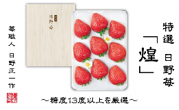 【ふるさと納税】【先行予約】 特選　日野苺「煌（きらめき）」（約450g）〜糖度13度以上を厳選〜 化粧箱　2024年11月より順次発送