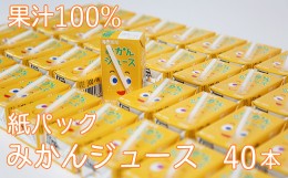 【ふるさと納税】果汁100％ 紙パック みかんジュース 125ml×40本＜131-010_5＞