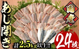 【ふるさと納税】国産あじ開き(24枚・計2.5kg以上)干物 鯵 セット 魚 魚介類 簡単 調理 冷凍【E-18】【水永水産】