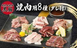 【ふるさと納税】104-02 鹿児島県産黒豚 焼肉用8選（タレ付）