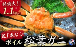 【ふるさと納税】【先行予約限定価格】【魚倉】足１本なしボイル松葉ガニ（特特大１，１００ｇ以上）訳あり 松葉ガニ カニ ズワイガニ カ