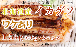 【ふるさと納税】【ワケあり】北海道産　イカゲソ1.5kg