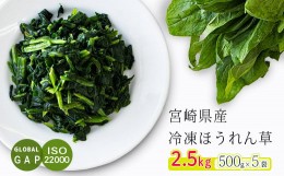 【ふるさと納税】国産『冷凍ほうれん草』2.5kg(500g×5袋) グローバルGAP取得のホウレン草 時短調理につながる冷凍カット野菜