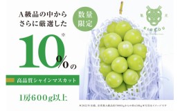 【ふるさと納税】？数量限定？粒が詰まった高品質なシャインマスカット「亀光」1房600g以上【2024年発送】（RO）B-156