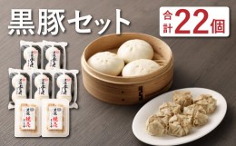 【ふるさと納税】九州産 黒豚セット 2種類 22個 計1320g ぶたまん 焼売【FT13】