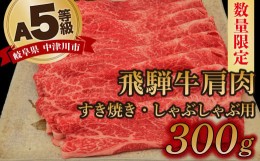 【ふるさと納税】【数量限定！チルド（冷蔵）発送！】「飛騨牛」A5等級肩肉 300g すき焼き しゃぶしゃぶ 14-013