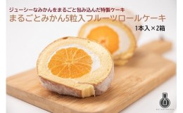 【ふるさと納税】まるごとみかん5粒入フルーツロールケーキ1本×2箱