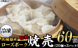 【ふるさと納税】茨城県産ローズポークの特製焼売60個（冷凍・20個×3パック）【 中華 餃子人気 しゅうまい シューマイ 飲茶 豚肉 】