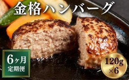 【ふるさと納税】【定期便/6ヶ月】《格之進》金格ハンバーグ120g×6個 【 プレミアム お弁当 個包装 お惣菜 小分け 子供 簡単調理 肉 岩