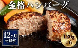 【ふるさと納税】【定期便/12ヶ月】《格之進》金格ハンバーグ120g×6個 【 プレミアム お弁当 個包装 お惣菜 小分け 子供 簡単調理 肉 岩