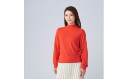 【ふるさと納税】日本製 カシミヤ100% レディース ハイネックセーター オレンジ 2Lサイズ [1740]