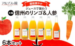 【ふるさと納税】ジュースで味わう信州のリンゴ＆人参　酸味爽やか 大瓶6本 [?5675-1209]