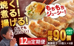 【ふるさと納税】【全12回定期便】 美豚餃子 15個入×6袋セット おつまみ おかず 簡単【長崎フードサービス】 [PEL024]