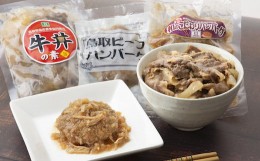 【ふるさと納税】鳥取県産ハンバーグ2種&牛丼セット